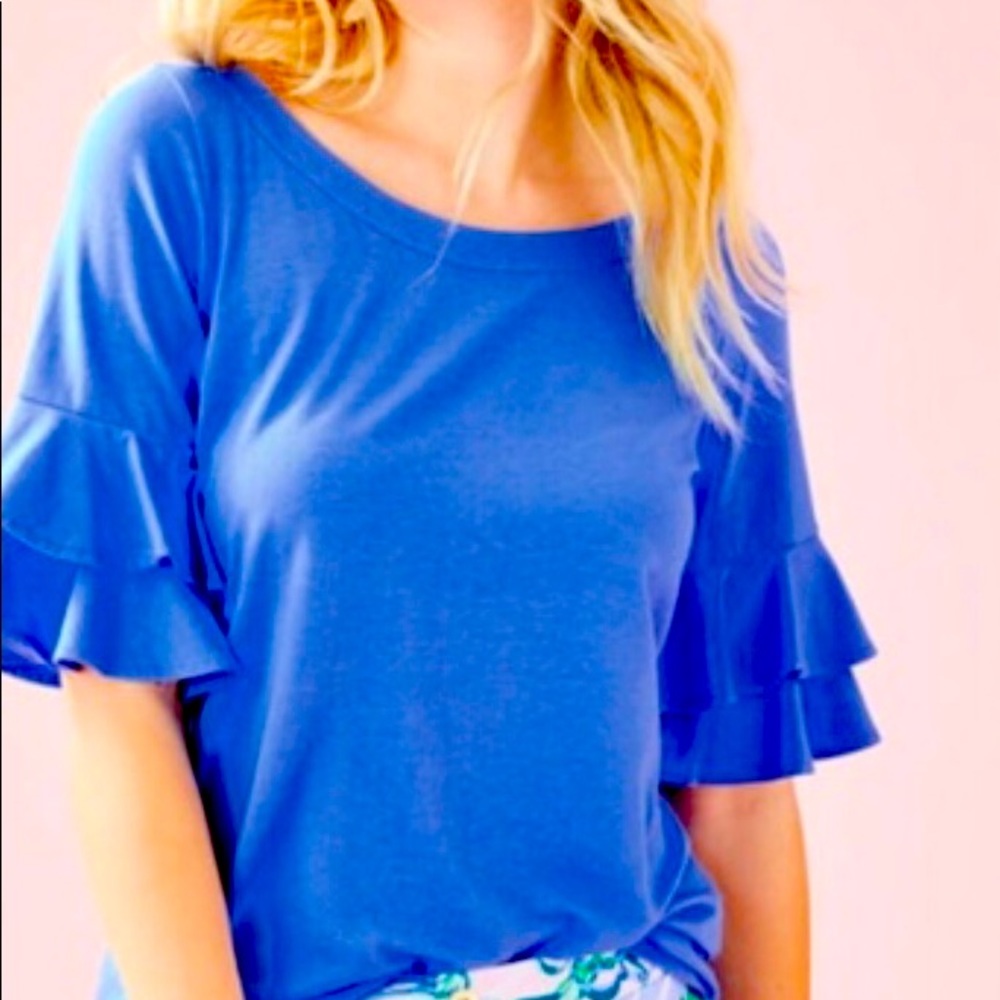Lilly Pulitzer Lula Top in Coastal Blue
